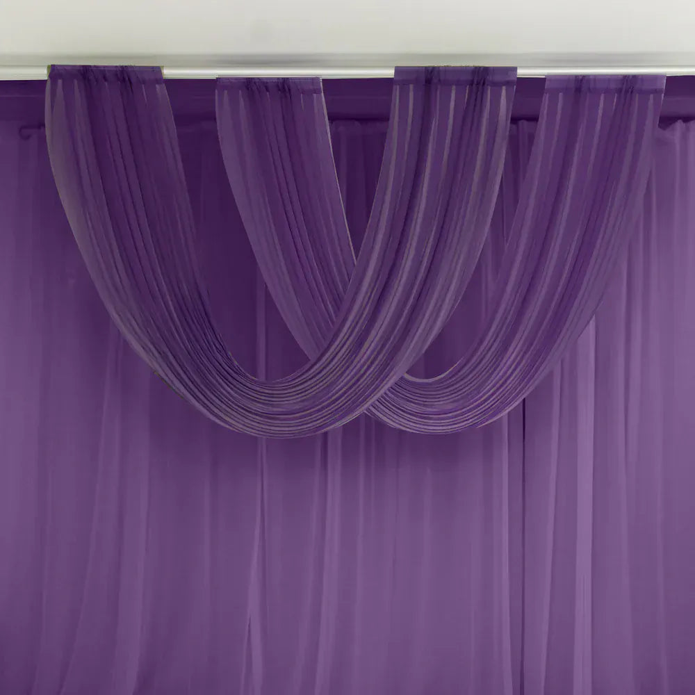 4 ft x 5 ft Sheer Chiffon Valance Curtain Backdrop Drapery Panel