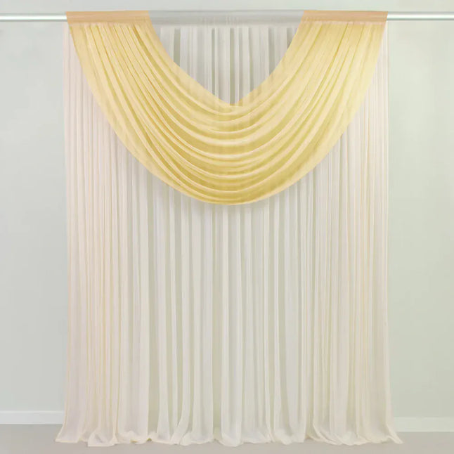 4 ft x 5 ft Sheer Chiffon Valance Curtain Backdrop Drapery Panel