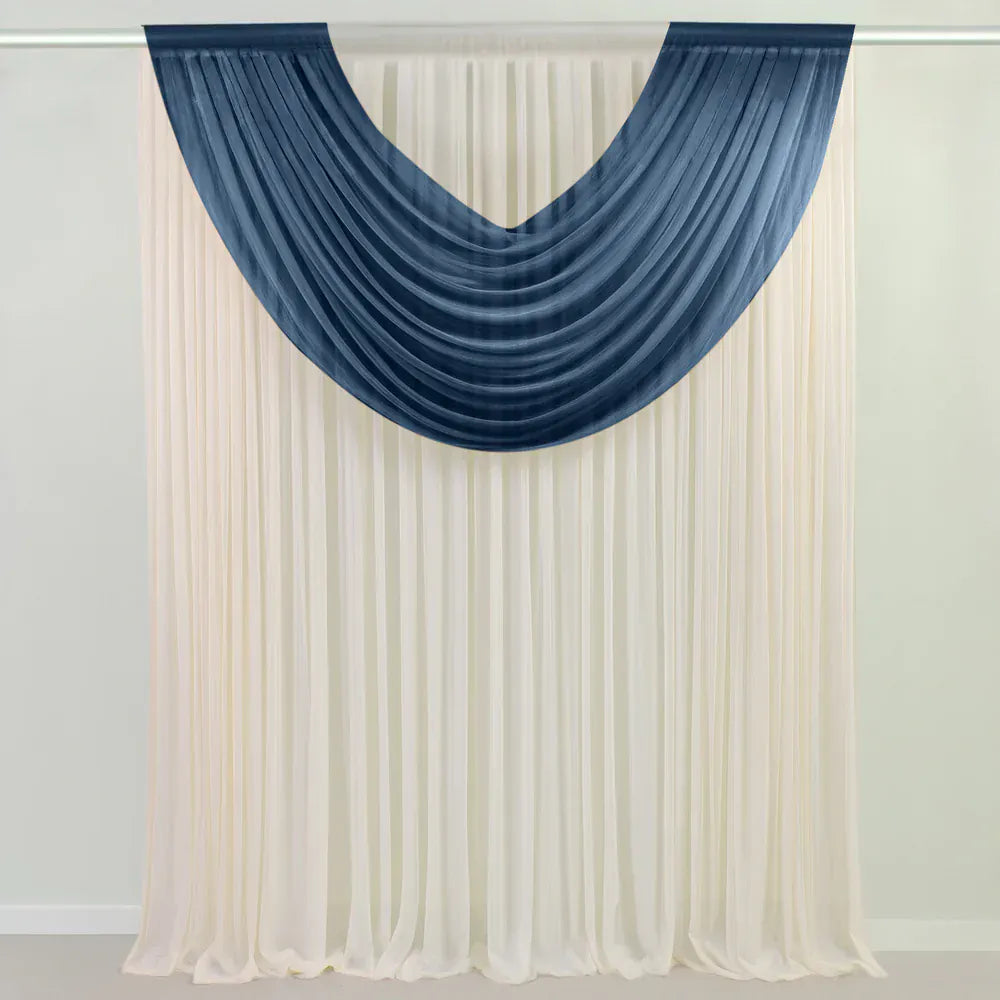 4 ft x 5 ft Sheer Chiffon Valance Curtain Backdrop Drapery Panel
