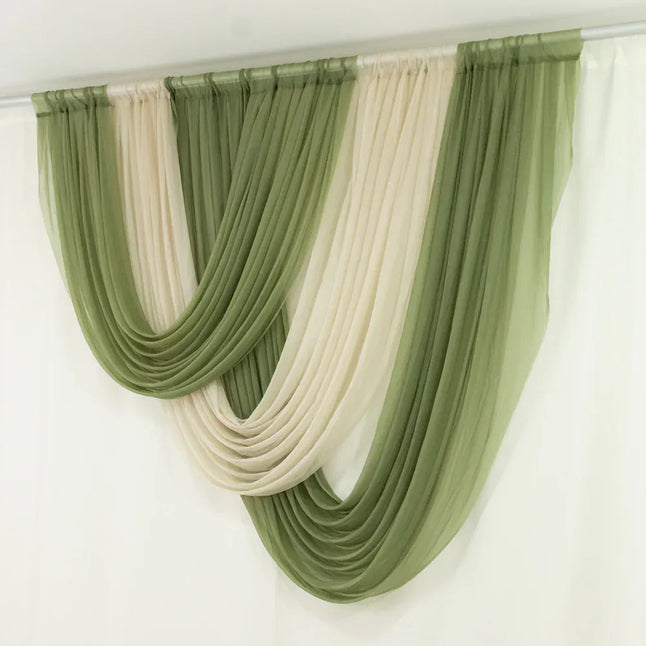 4 ft x 6 ft Sheer Chiffon Valance Curtain Backdrop Drapery Panel