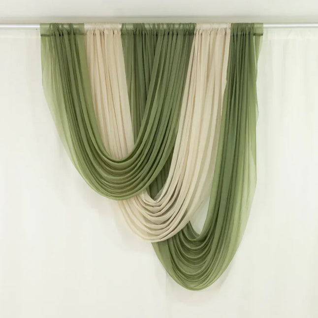 4 ft x 6 ft Sheer Chiffon Valance Curtain Backdrop Drapery Panel