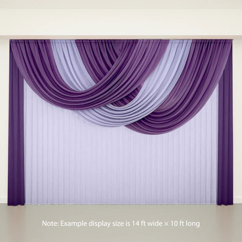 4 ft x 6 ft Sheer Chiffon Valance Curtain Backdrop Drapery Panel