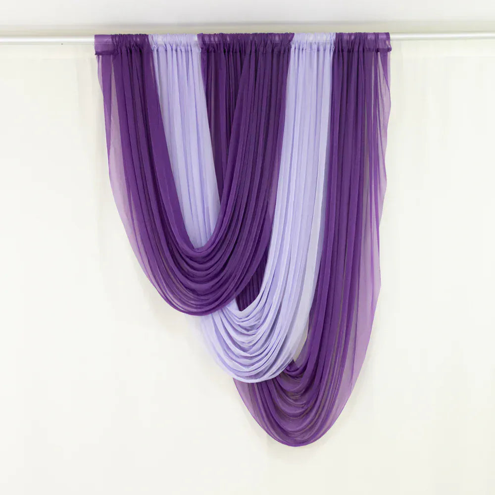 4 ft x 6 ft Sheer Chiffon Valance Curtain Backdrop Drapery Panel