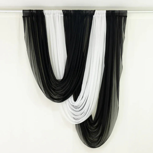 4 ft x 6 ft Sheer Chiffon Valance Curtain Backdrop Drapery Panel