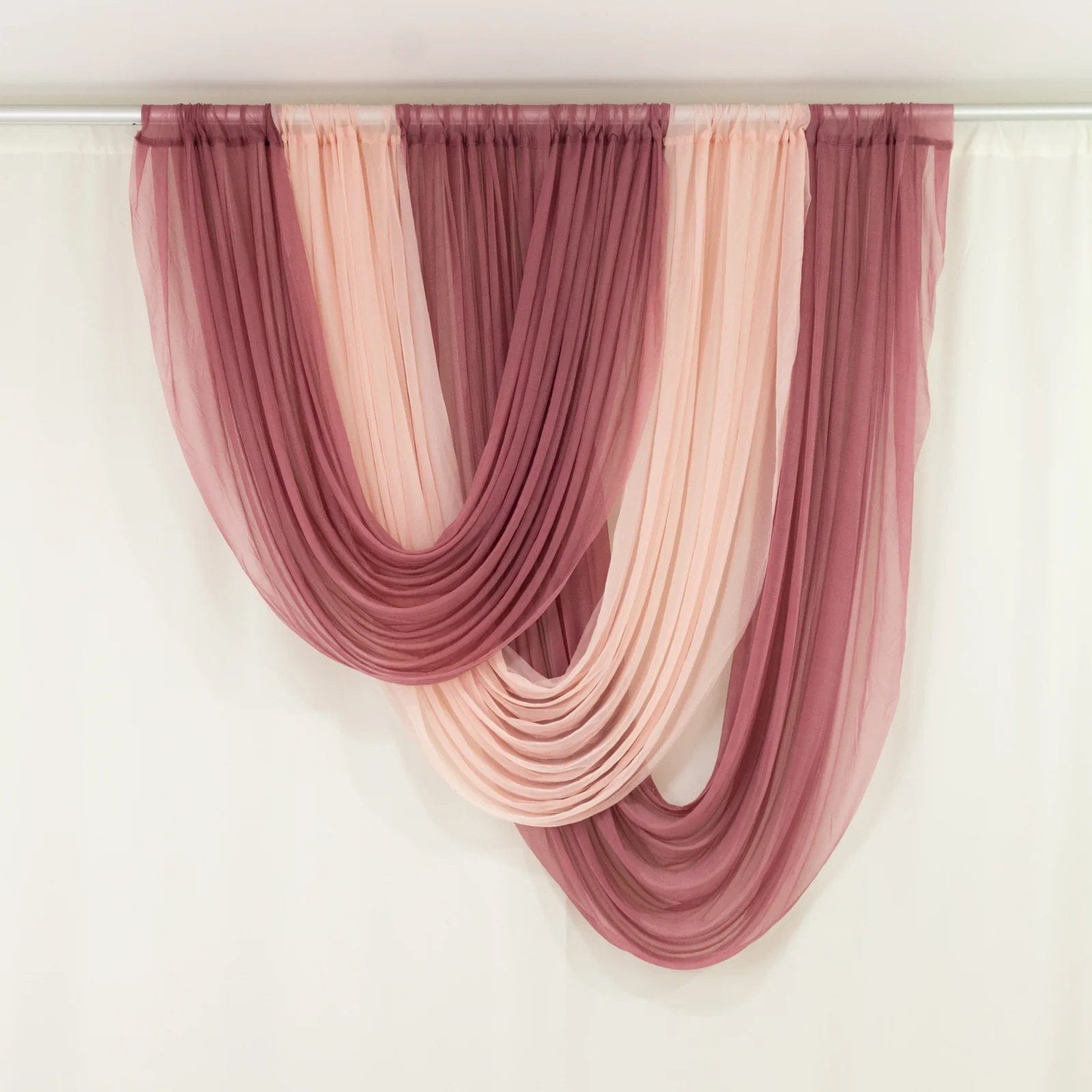 4x4 feet Sheer Chiffon Valance Curtain Backdrop Drapery Panel