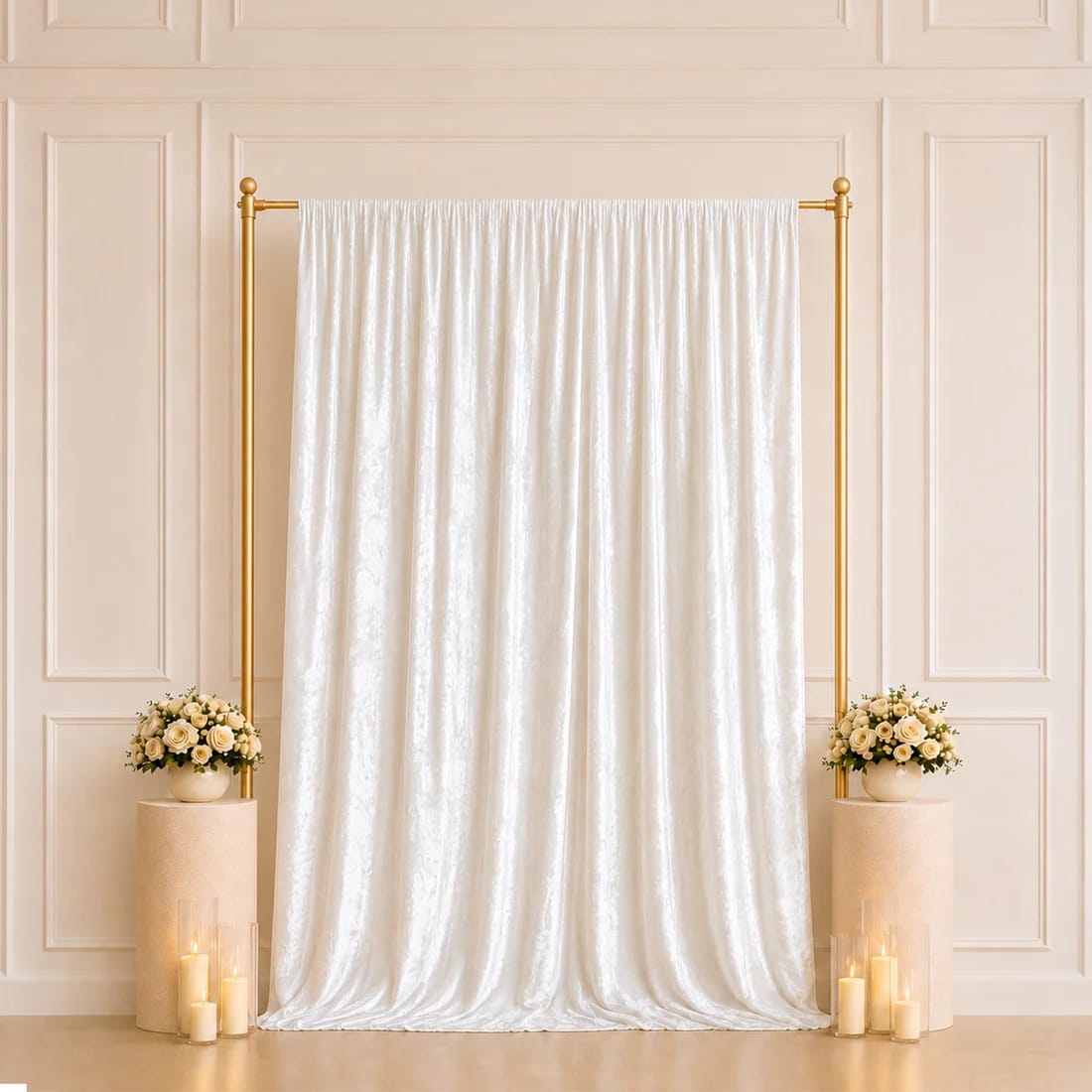 5 feet x 10 feet Crushed Velvet Backdrop Curtain 70% Blackout with Rod Pocket