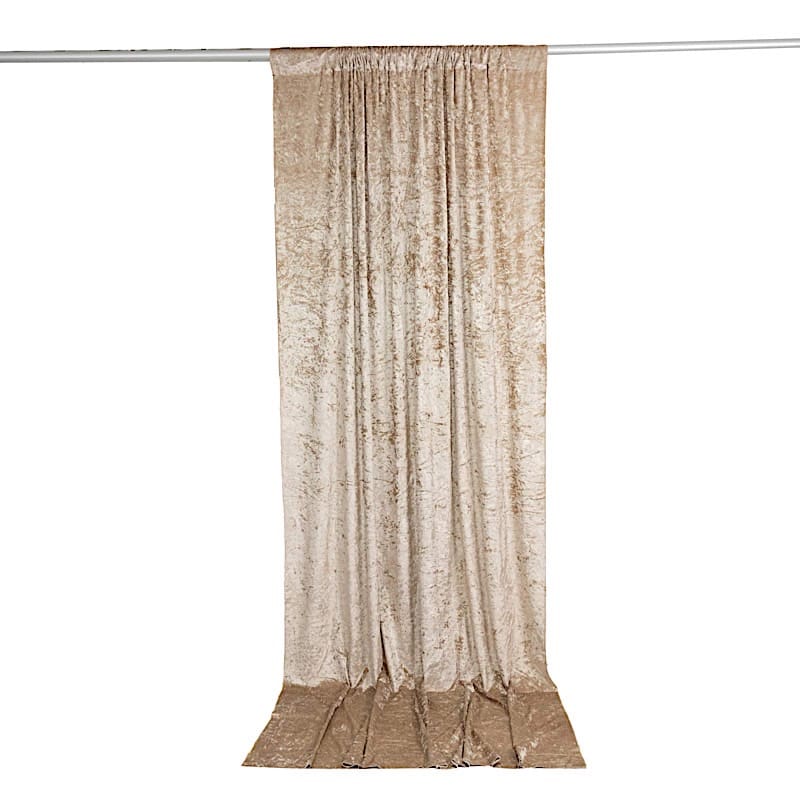 5 feet x 10 feet Crushed Velvet Backdrop Curtain 70% Blackout with Rod Pocket