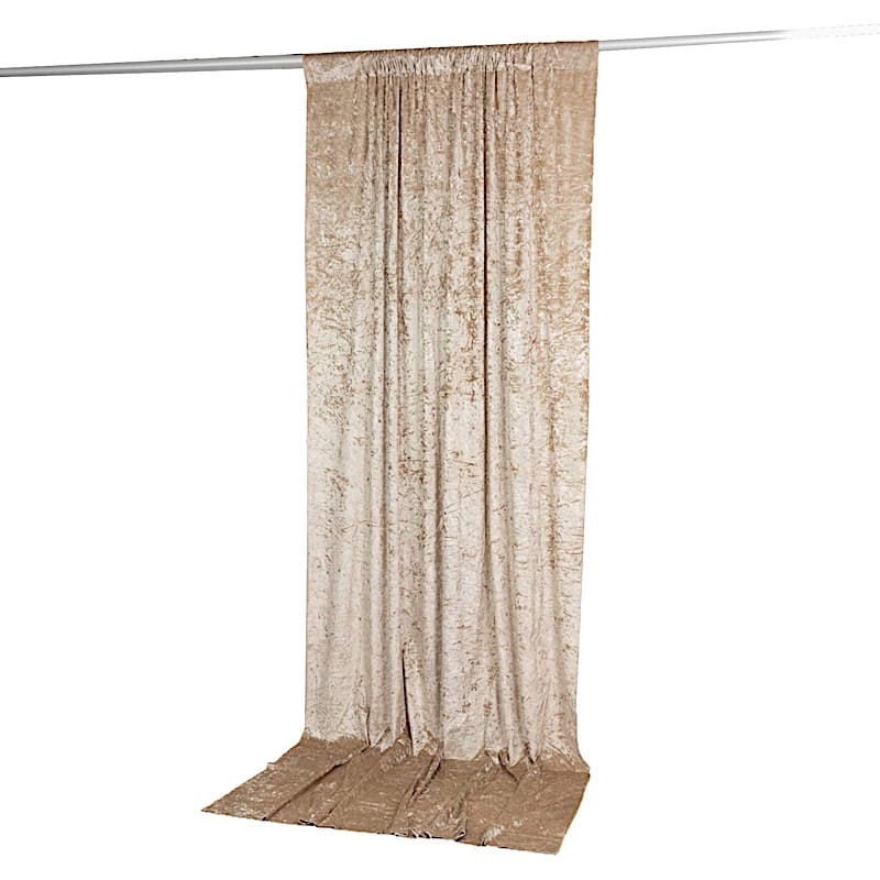 5 feet x 10 feet Crushed Velvet Backdrop Curtain 70% Blackout with Rod Pocket