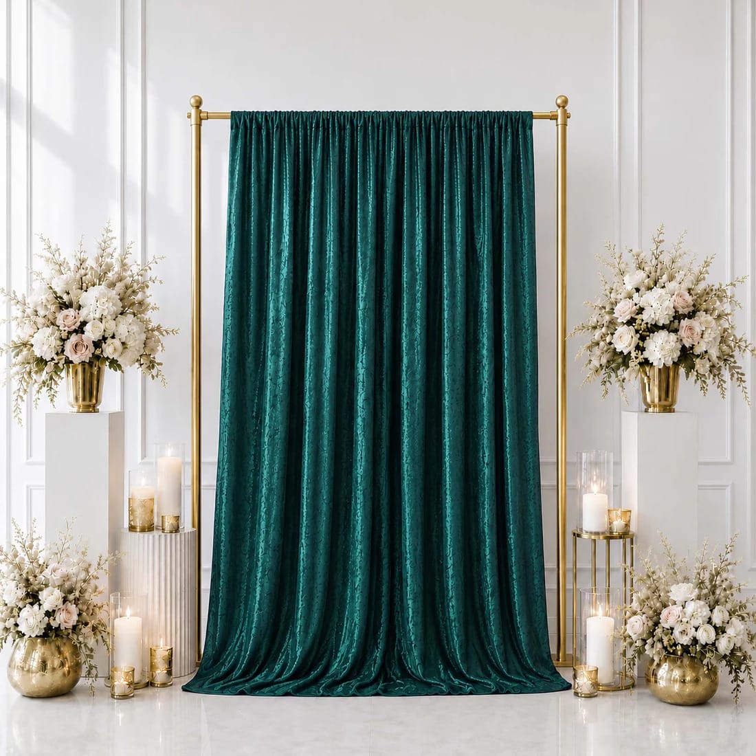 5 feet x 10 feet Crushed Velvet Backdrop Curtain 70% Blackout with Rod Pocket