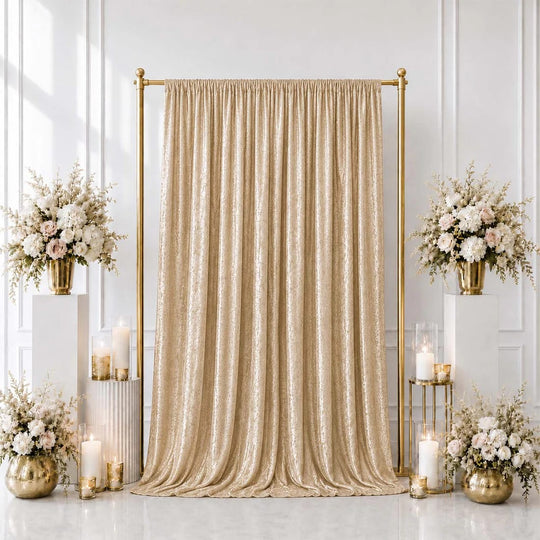 5 feet x 10 feet Crushed Velvet Backdrop Curtain 70% Blackout with Rod Pocket