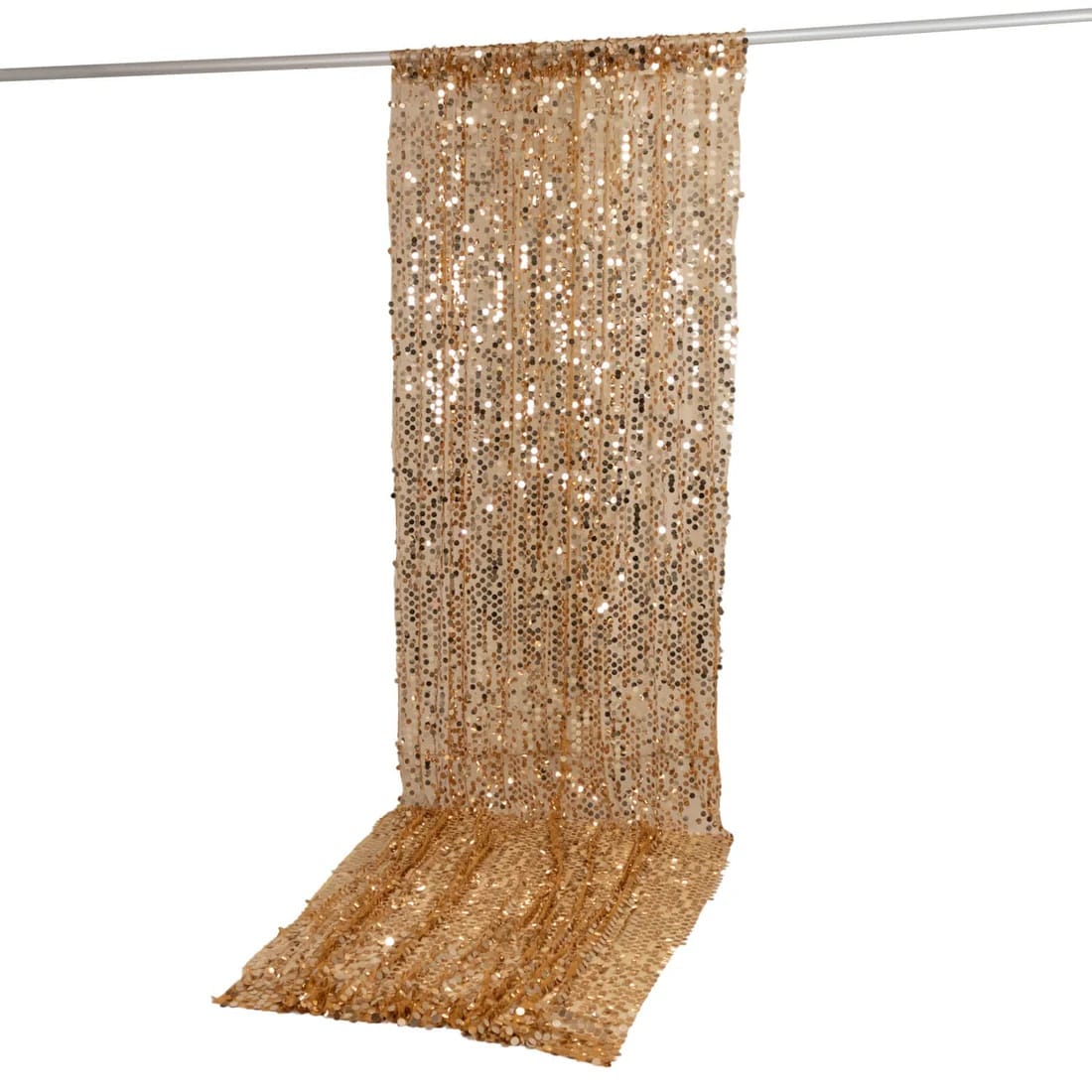 5 feet x 12 feet Big Payette Sequin Backdrop Curtain with Rod Pocket