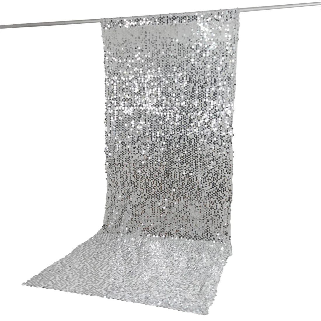 5 feet x 12 feet Big Payette Sequin Backdrop Curtain with Rod Pocket