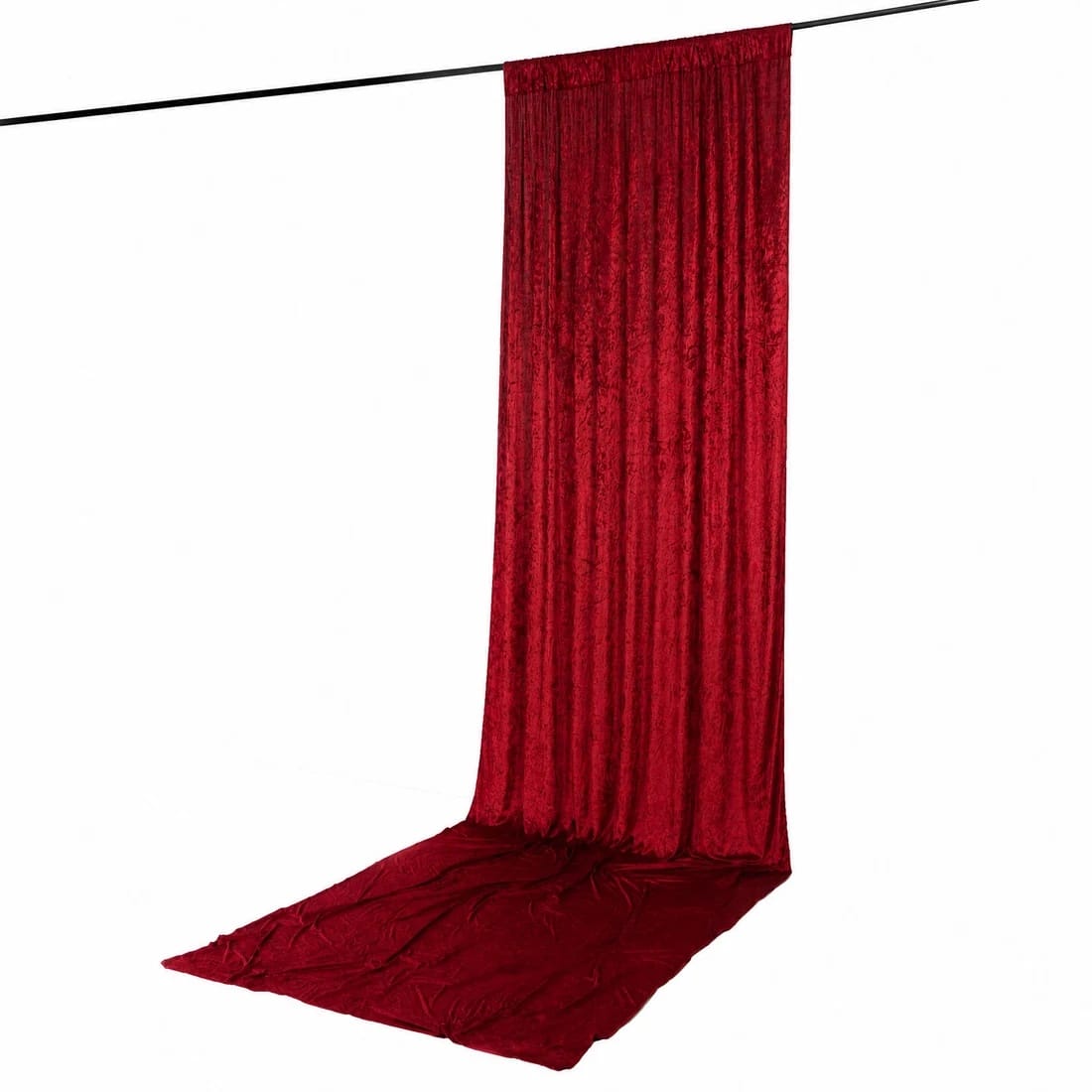 5 feet x 16 feet Premium Crushed Velvet Backdrop Curtain with Rod Pocket