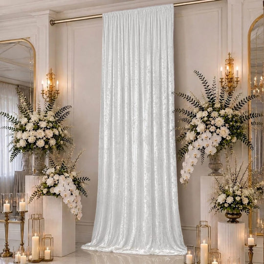 5 feet x 16 feet Premium Crushed Velvet Backdrop Curtain with Rod Pocket