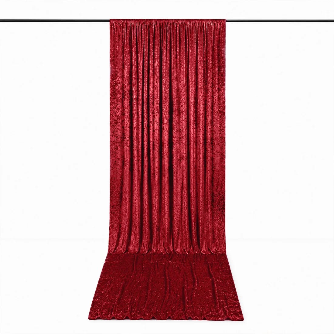 5 feet x 18 feet Premium Crushed Velvet Backdrop Curtain with Rod Pocket