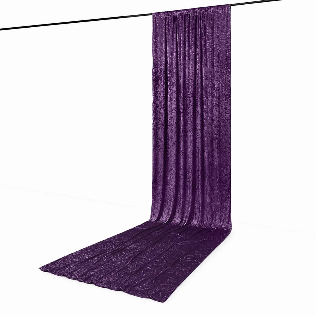 5 feet x 18 feet Premium Crushed Velvet Backdrop Curtain with Rod Pocket
