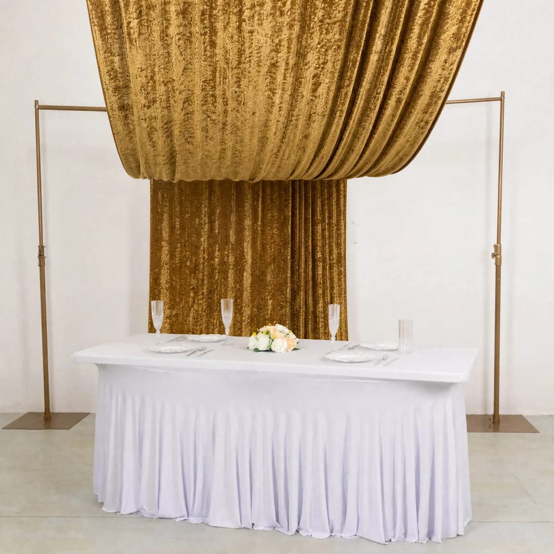 5 feet x 18 feet Premium Crushed Velvet Backdrop Curtain with Rod Pocket