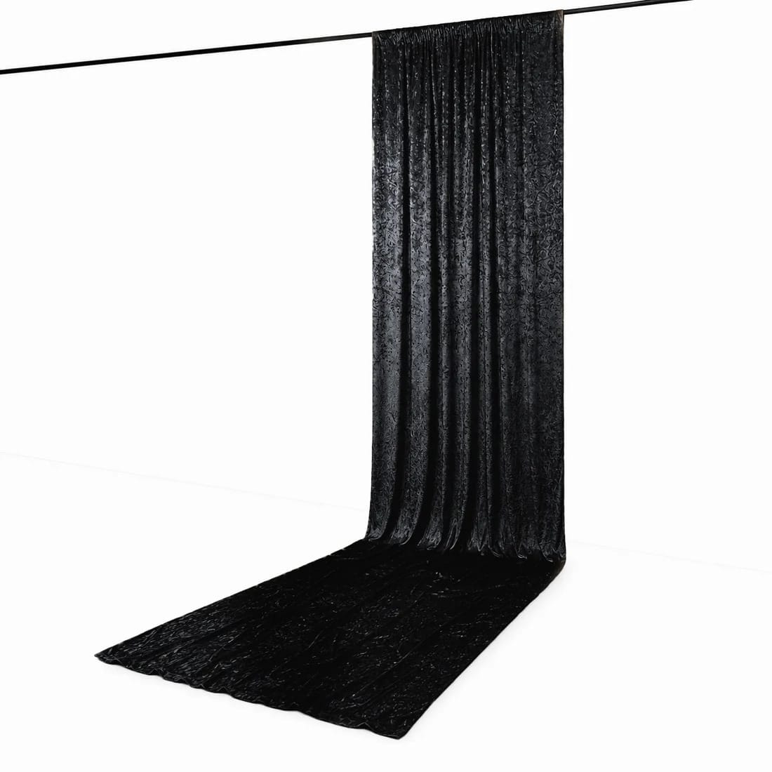 5 feet x 18 feet Premium Crushed Velvet Backdrop Curtain with Rod Pocket