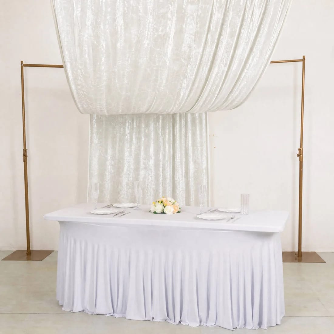 5 feet x 18 feet Premium Crushed Velvet Backdrop Curtain with Rod Pocket