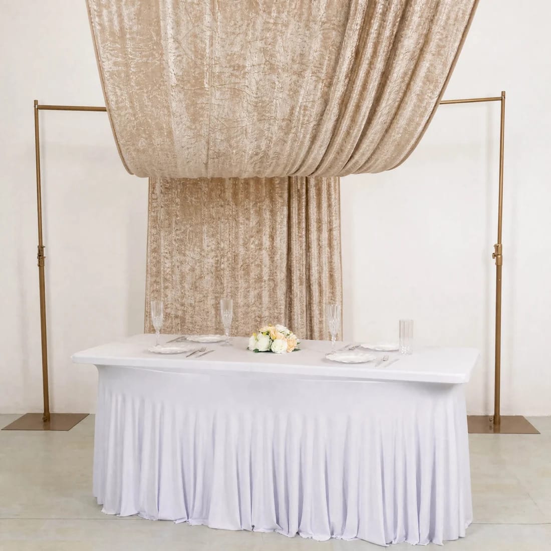 5 feet x 18 feet Premium Crushed Velvet Backdrop Curtain with Rod Pocket