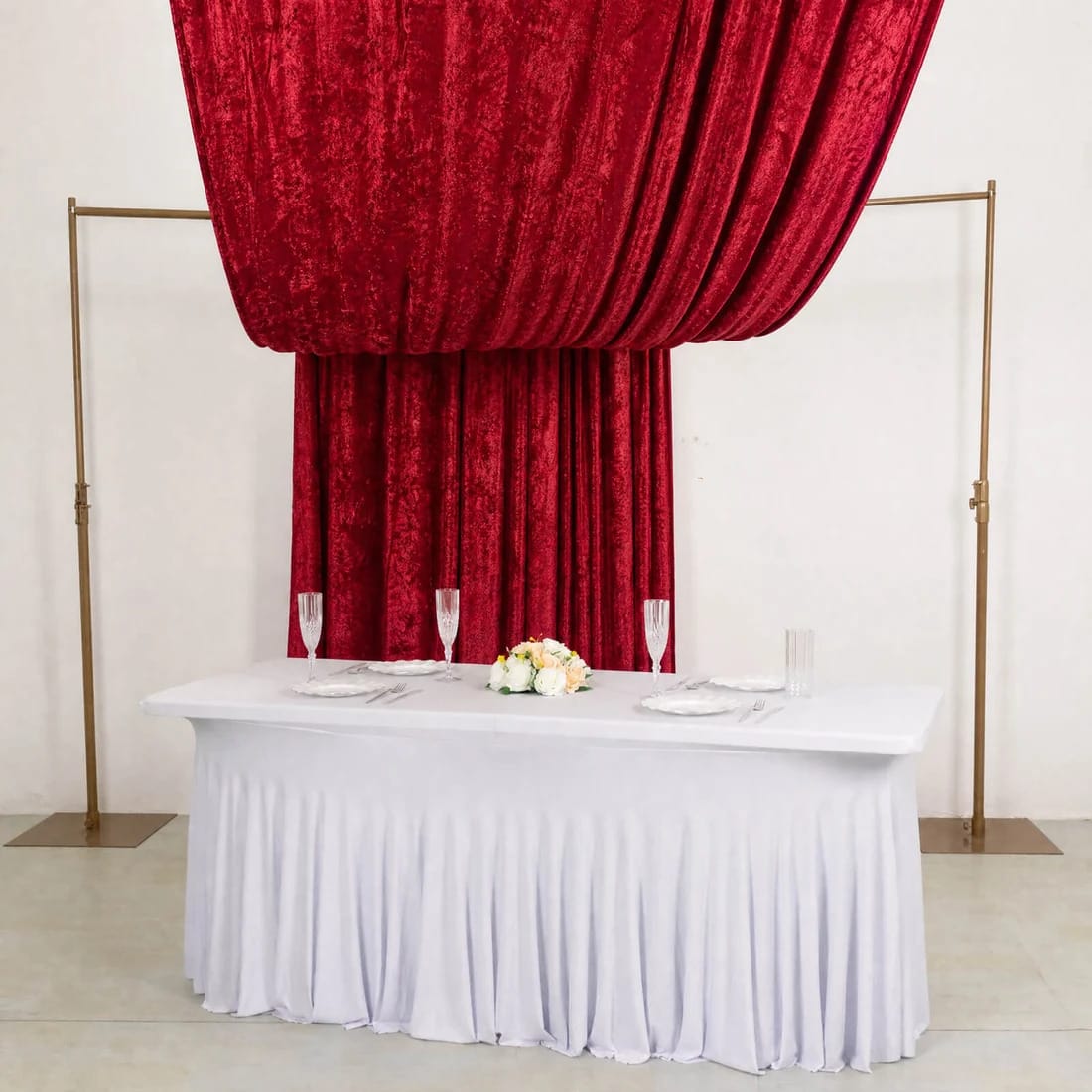 5 feet x 18 feet Premium Crushed Velvet Backdrop Curtain with Rod Pocket