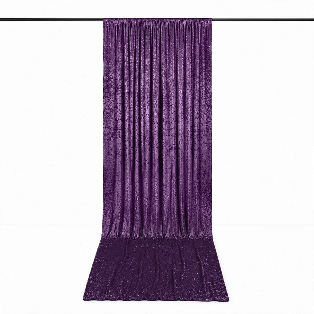 5 feet x 18 feet Premium Crushed Velvet Backdrop Curtain with Rod Pocket