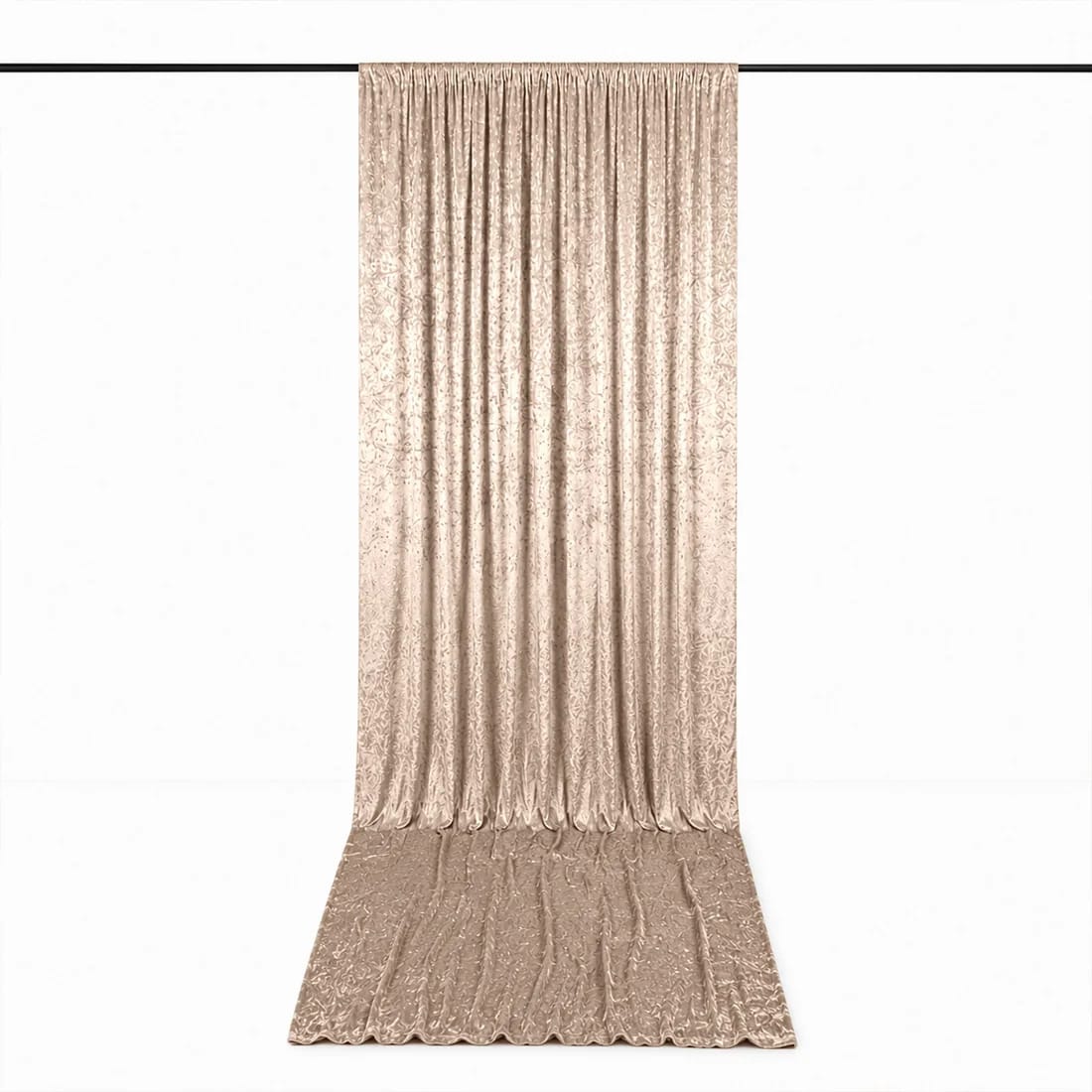 5 feet x 18 feet Premium Crushed Velvet Backdrop Curtain with Rod Pocket
