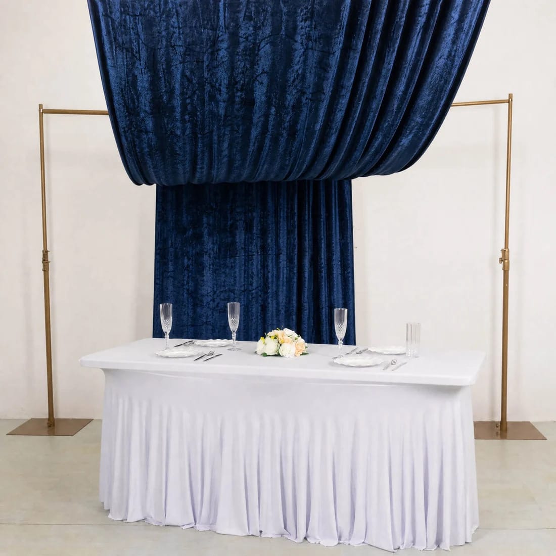 5 feet x 18 feet Premium Crushed Velvet Backdrop Curtain with Rod Pocket