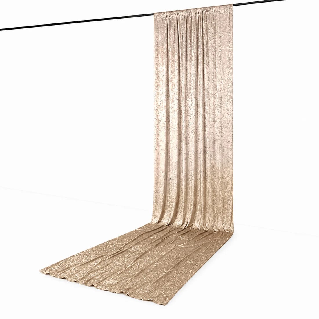 5 feet x 18 feet Premium Crushed Velvet Backdrop Curtain with Rod Pocket