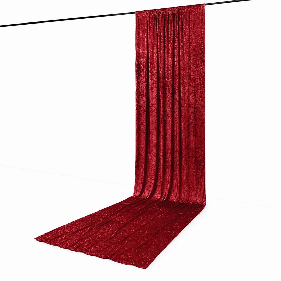 5 feet x 18 feet Premium Crushed Velvet Backdrop Curtain with Rod Pocket