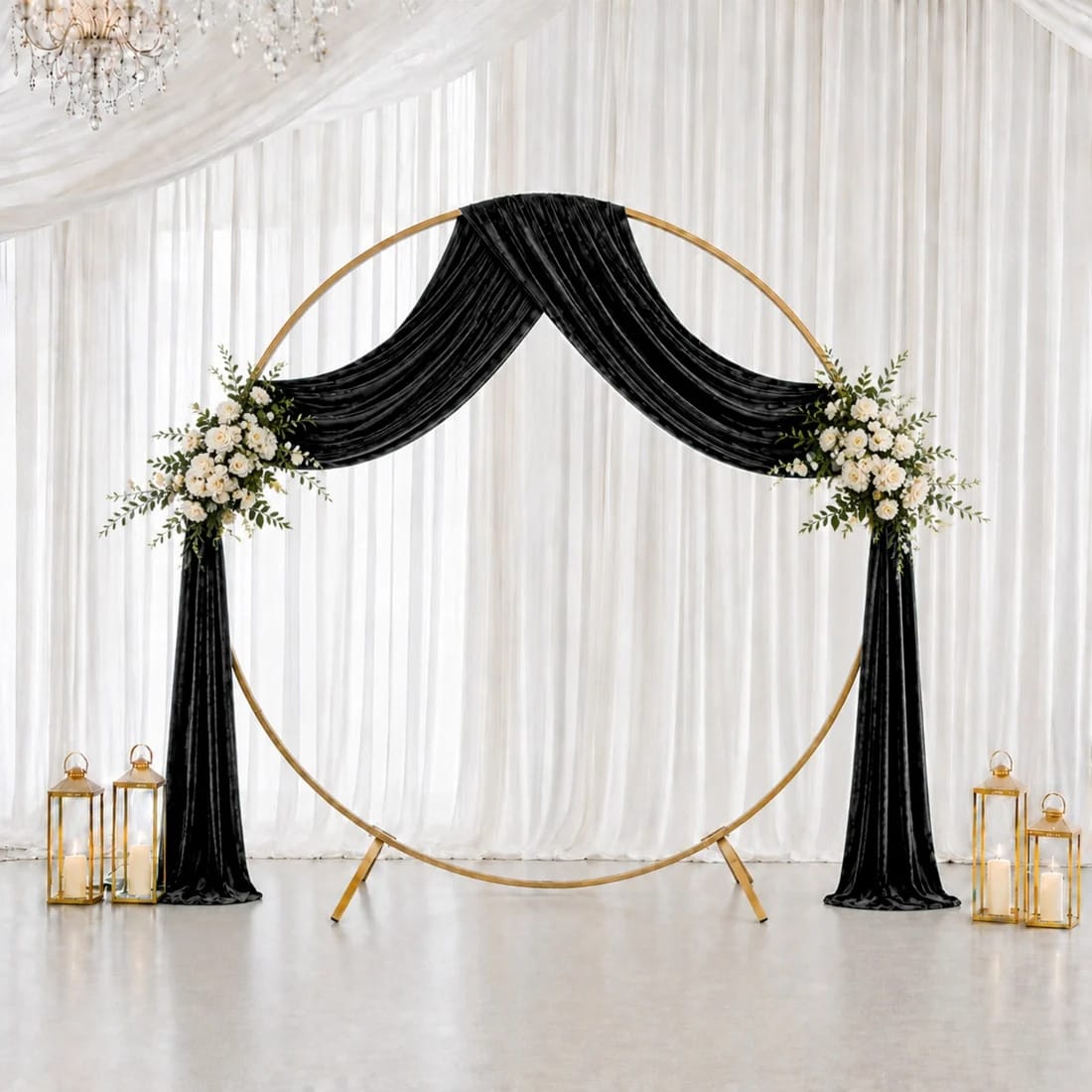 5 feet x 18 feet Premium Crushed Velvet Backdrop Curtain with Rod Pocket