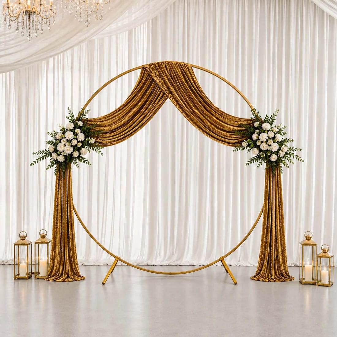 5 feet x 18 feet Premium Crushed Velvet Backdrop Curtain with Rod Pocket