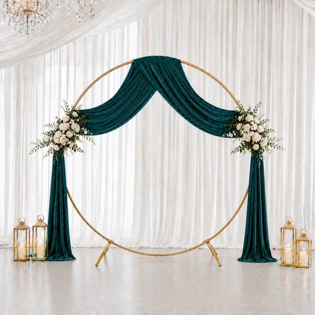 5 feet x 18 feet Premium Crushed Velvet Backdrop Curtain with Rod Pocket