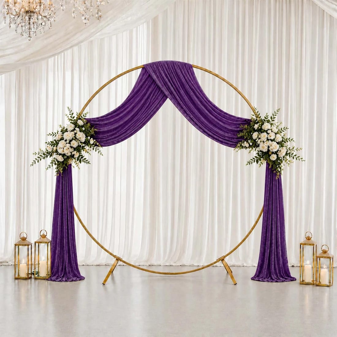 5 feet x 18 feet Premium Crushed Velvet Backdrop Curtain with Rod Pocket