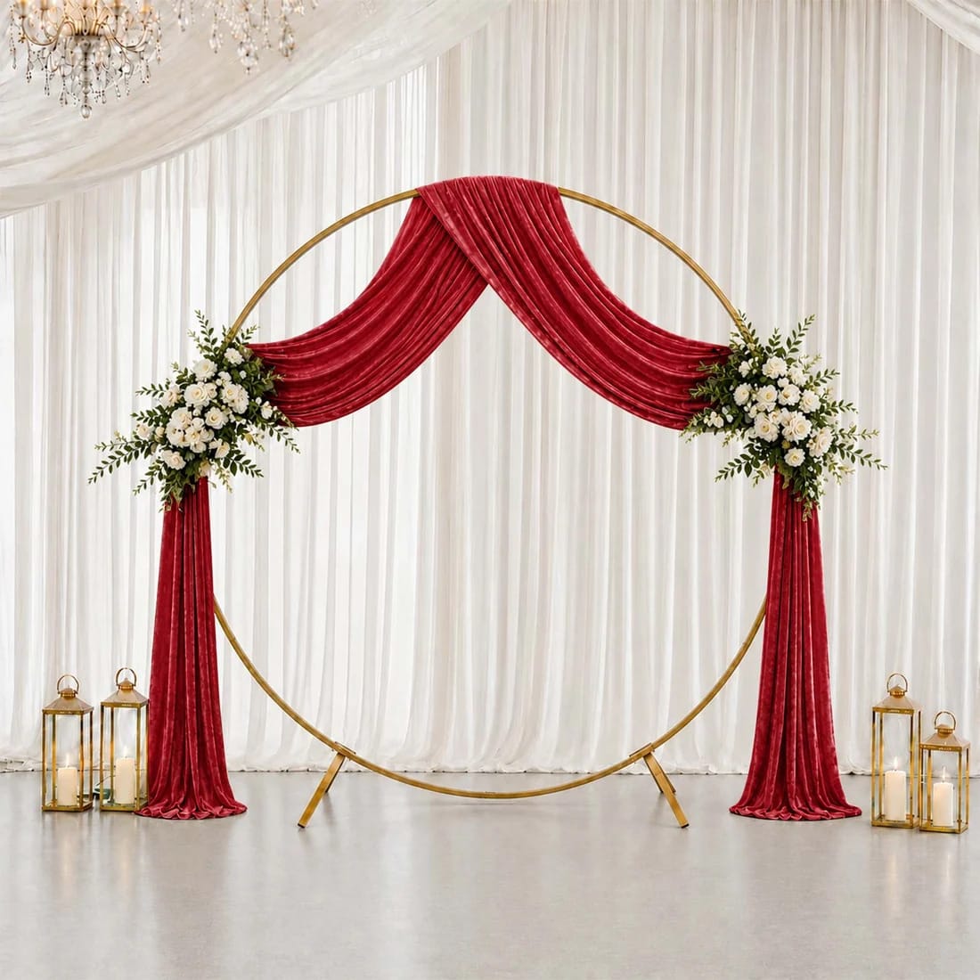 5 feet x 18 feet Premium Crushed Velvet Backdrop Curtain with Rod Pocket