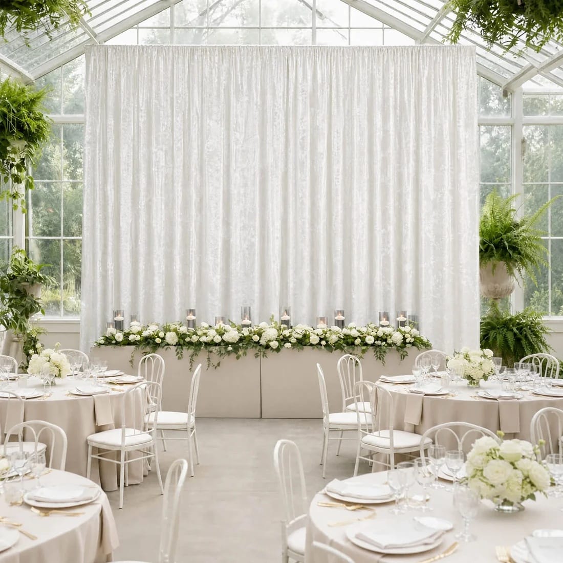 5 feet x 20 feet Premium Crushed Velvet Backdrop Curtain with Rod Pocket