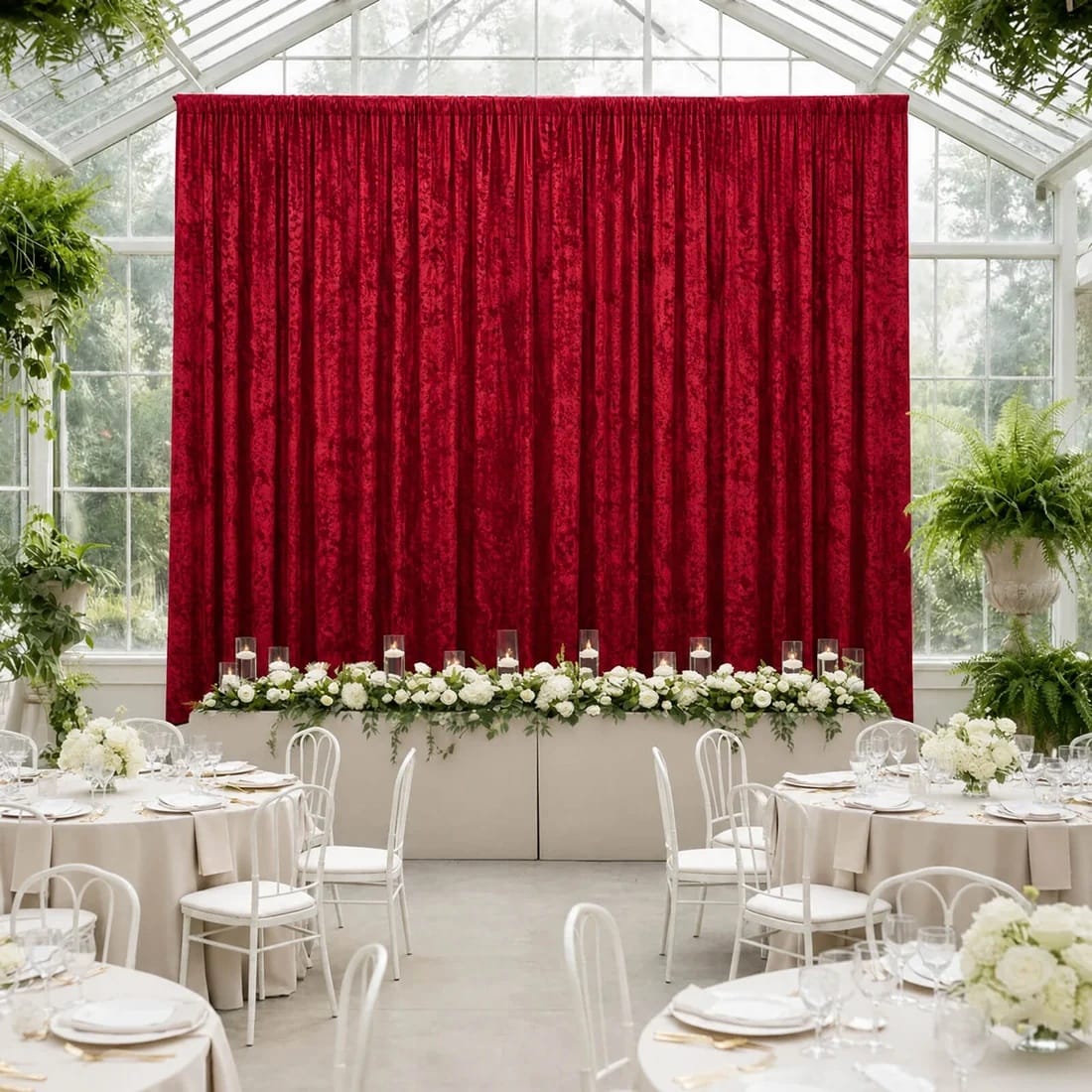 5 feet x 20 feet Premium Crushed Velvet Backdrop Curtain with Rod Pocket