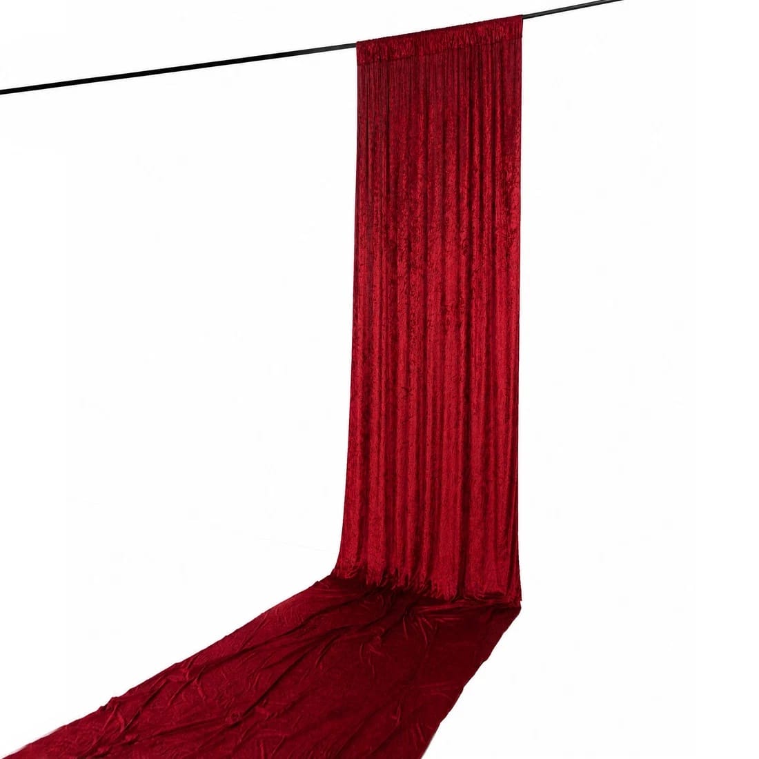 5 feet x 20 feet Premium Crushed Velvet Backdrop Curtain with Rod Pocket