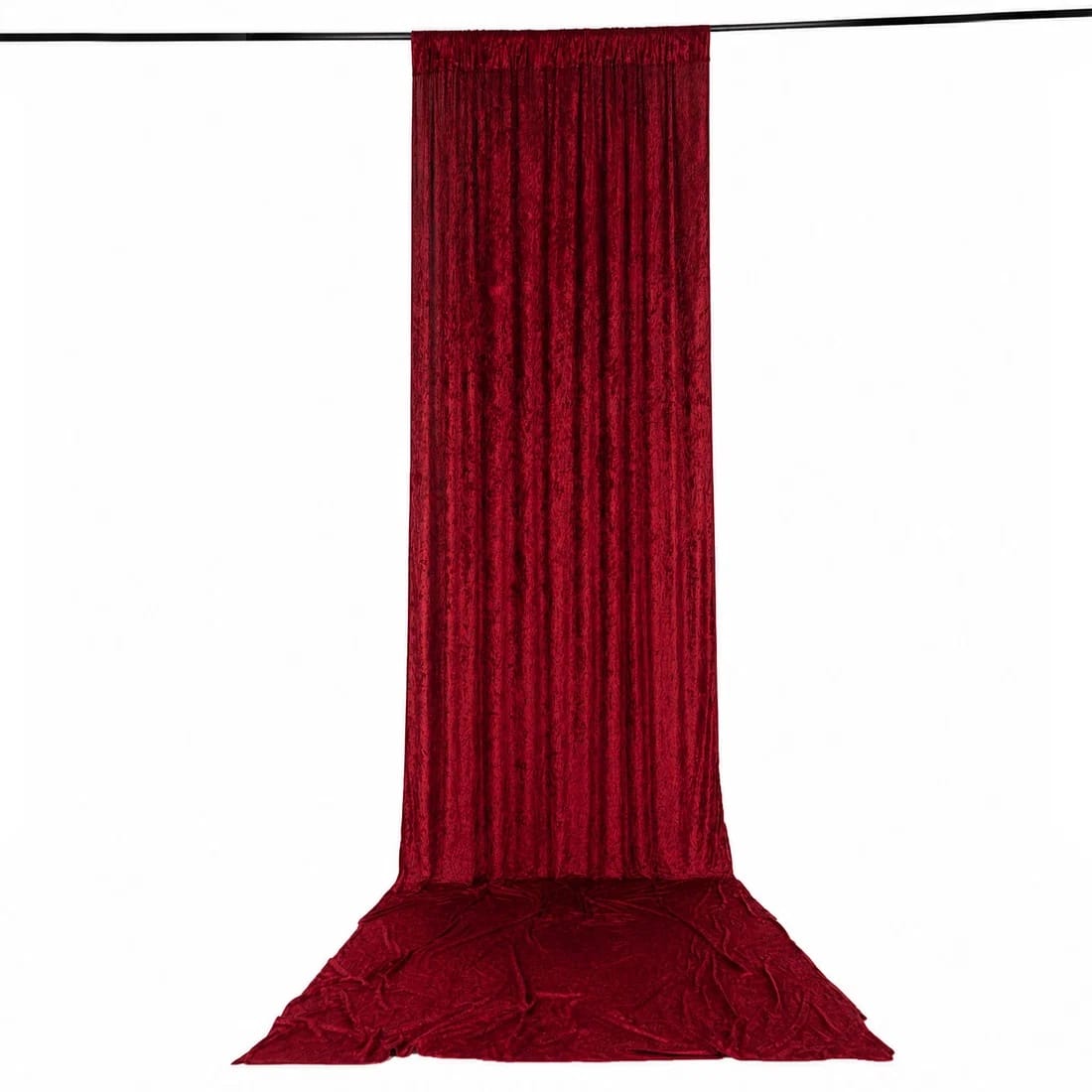 5 feet x 20 feet Premium Crushed Velvet Backdrop Curtain with Rod Pocket