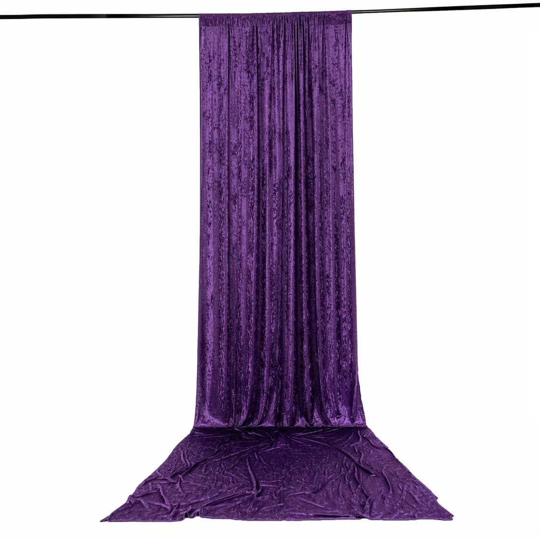 5 feet x 20 feet Premium Crushed Velvet Backdrop Curtain with Rod Pocket