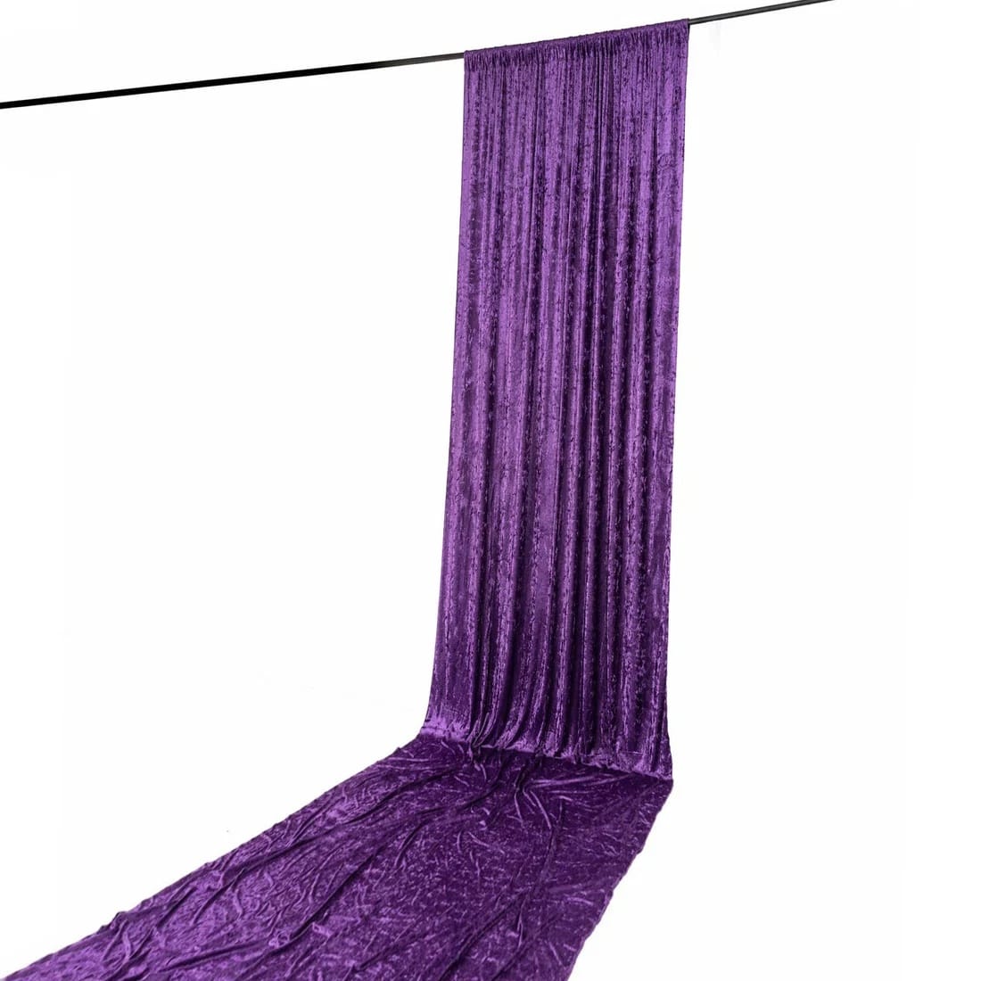 5 feet x 20 feet Premium Crushed Velvet Backdrop Curtain with Rod Pocket