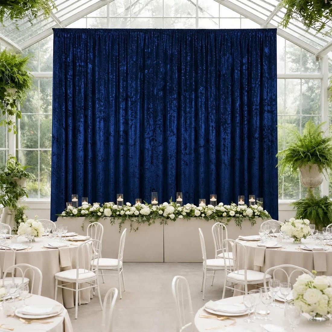5 feet x 20 feet Premium Crushed Velvet Backdrop Curtain with Rod Pocket