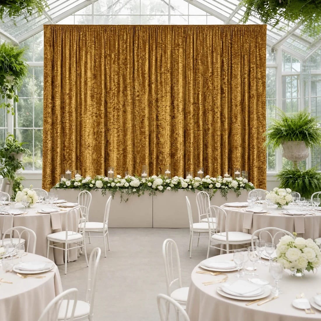 5 feet x 20 feet Premium Crushed Velvet Backdrop Curtain with Rod Pocket