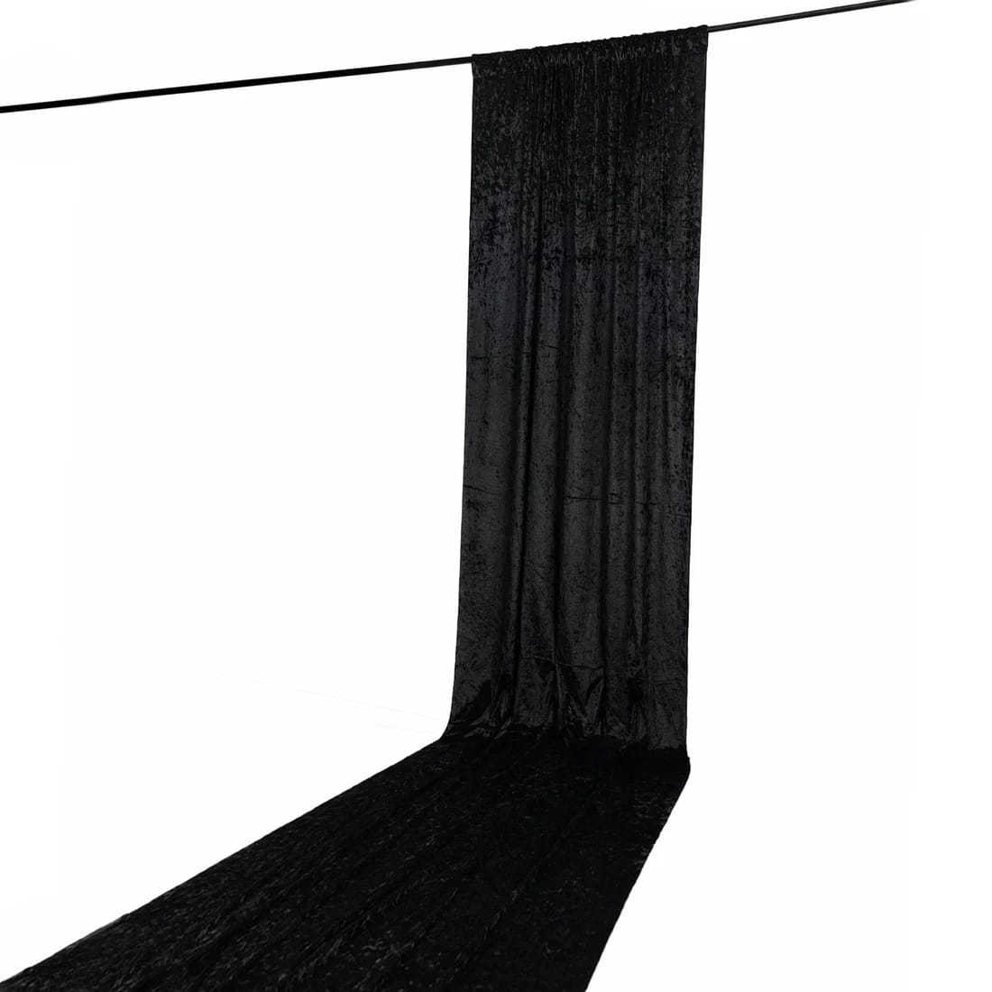 5 feet x 20 feet Premium Crushed Velvet Backdrop Curtain with Rod Pocket