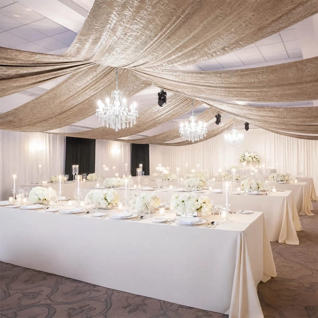 5 feet x 20 feet Premium Crushed Velvet Backdrop Curtain with Rod Pocket