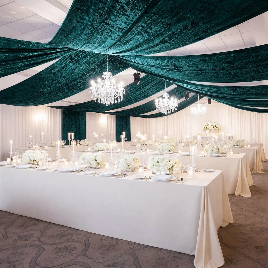 5 feet x 20 feet Premium Crushed Velvet Backdrop Curtain with Rod Pocket