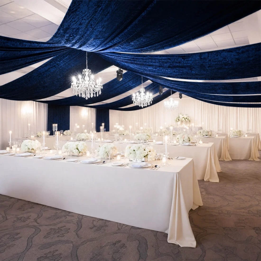 5 feet x 20 feet Premium Crushed Velvet Backdrop Curtain with Rod Pocket