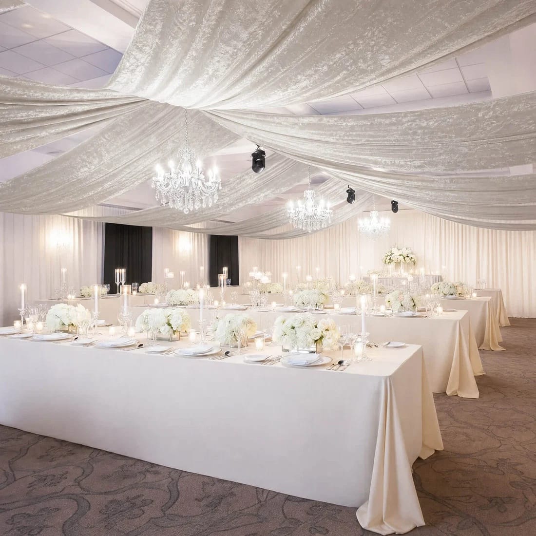 5 feet x 20 feet Premium Crushed Velvet Backdrop Curtain with Rod Pocket