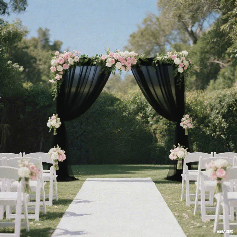 5 ft x 10 ft Wedding Arch Drape Backdrop Curtain Panel with Rod Pocket