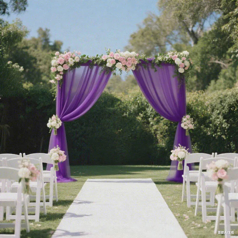 5 ft x 10 ft Wedding Arch Drape Backdrop Curtain Panel with Rod Pocket
